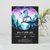 パステル編集可能トリケラトプス誕生日 招待状 (スタンド正面)