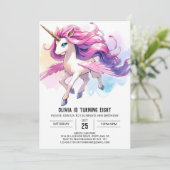 パステル編集可能ホース誕生日 招待状 (スタンド正面)