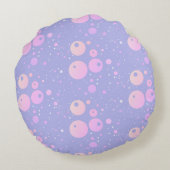 パステル美的な紫色のドット模様 ラウンドクッション (裏面)