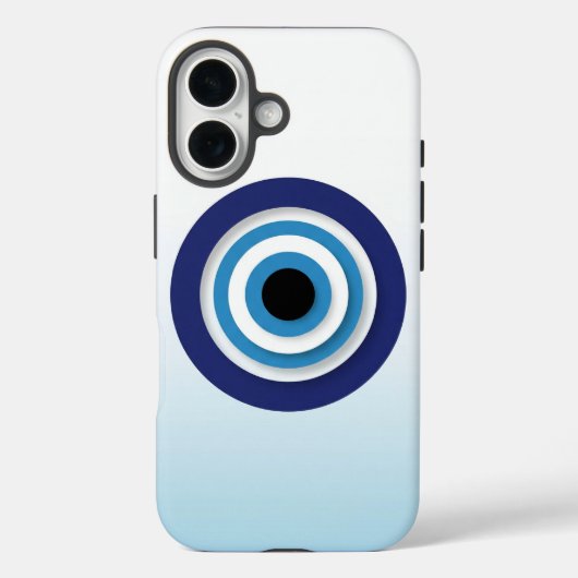 パステル背景のミニマリストな青い邪眼アイコン Case-Mate iPhoneケース (裏面)