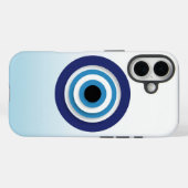 パステル背景のミニマリストな青い邪眼アイコン Case-Mate iPhoneケース (裏面 (横))