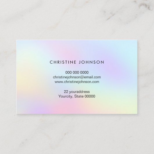 パステル背景事業にハニカムビーのロゴ 名刺 (裏面)