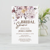 パステル自然ブラウン花ブライダルシャワー 招待状 (スタンド正面)