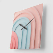 パステル色で背景をアーチ型にする スクエア壁時計 (傾斜)