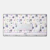 パステル色と緑のあるワイルドフラワー デスクマット (キーボード&マウス)