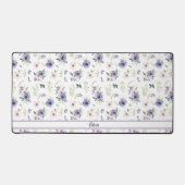 パステル色と緑のあるワイルドフラワー デスクマット (正面)