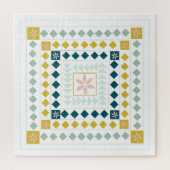 パステル色のかわいい幾何学模様キルト ジグソーパズル (縦)