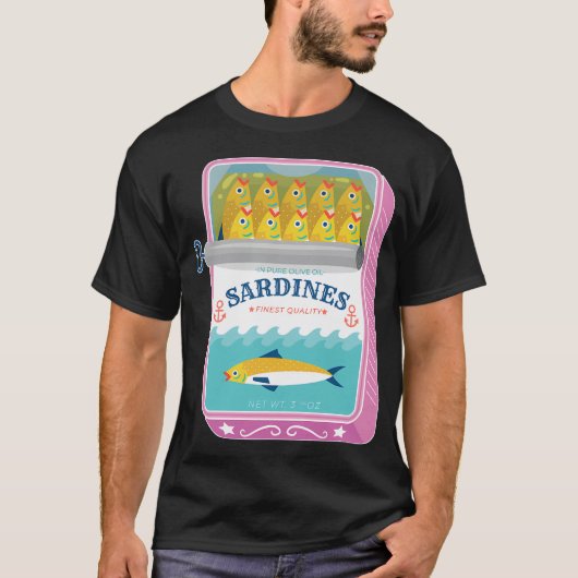 パステル色のイワシの缶詰 Tシャツ (正面)