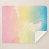 パステル色のグラデーションを持つ雲の背景。b シェルパブランケット (正面(横))