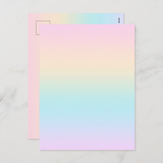 パステル色のグラデーション シーズンポストカード (正面/裏面)