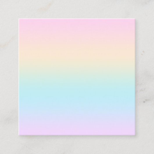 パステル色のグラデーション スクエア名刺 (正面)