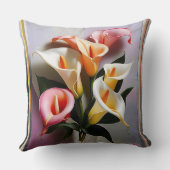 パステル色のタマユリの開花 クッション (裏面)