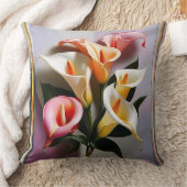 パステル色のタマユリの開花 クッション (ブランケット)