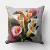 パステル色のタマユリの開花 クッション (正面)