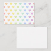 パステル色のハートパターン ノートカード (正面/裏面)
