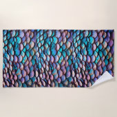 パステル色の人魚はかりで測娘 ビーチタオル (正面)