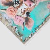 パステル色の切り離されたシャビーなシックな牛 薄葉紙 (詳細)