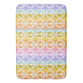 パステル色の平和シンボル バスマット (正面縦)