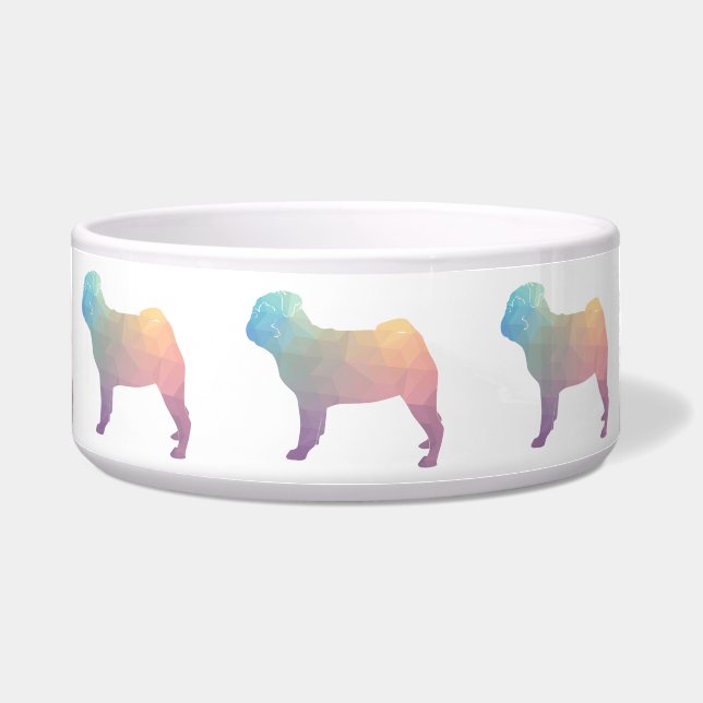 パステル色の幾何学模様シルエット ボウル (正面)