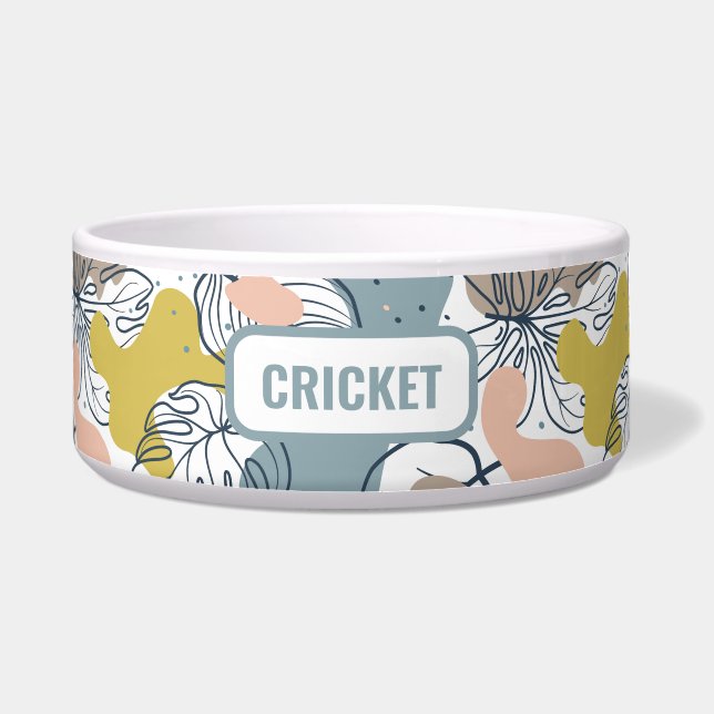 パステル色の形オーガニック形パターンモノグラム ボウル (正面)