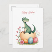 パステル色の恐竜のイースターカード シーズンポストカード (正面/裏面)