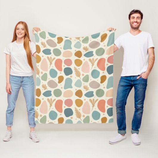 パステル色の様々な形 フリースブランケット (インサイチュ)