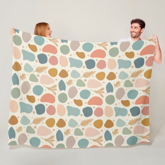 パステル色の様々な形 フリースブランケット (インサイチュ)