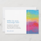 パステル色の水彩虹 招待状 (裏面)