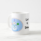 パステル色の玉をジャグリングする雪だるま コーヒーマグカップ (正面左)