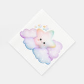 パステル色の笑顔の星と雲 スタンダードランチョンナプキン (角)