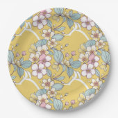 パステル色の繰り返しパターン ペーパープレート (正面)