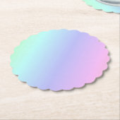 パステル色の虹、薄い緑からソフトピンク ペーパーコースター (アングル)