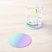 パステル色の虹、薄い緑からソフトピンク ペーパーコースター (インサイチュ)