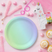 パステル色の虹、薄い緑からソフトピンク ペーパープレート (パーティー)