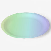 パステル色の虹、薄い緑からソフトピンク ペーパープレート (アングル)