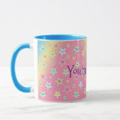 パステル色の顔を使ったかわいい星 マグカップ (左)