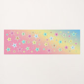 パステル色の顔を使ったかわいい星 ヨガマット (裏面(横))