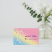 パステル色の顔を使ったかわいい星 名刺 (スタンド正面)