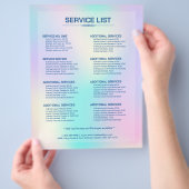 パステル色ホログラフィック背景第2位 チラシ (手)