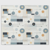 パステル色ミッドセンチュリー幾何学模様 ラッピングペーパー (フラット)