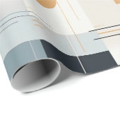 パステル色ミッドセンチュリー幾何学模様 ラッピングペーパー (ロールコーナー)