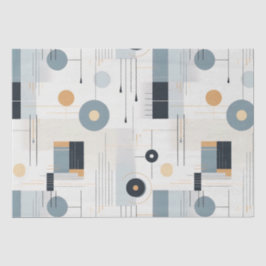 パステル色ミッドセンチュリー幾何学模様 薄葉紙