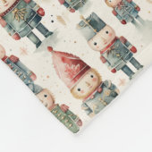 パステル色ヴィンテージクリスマスナツクラッカー フリースブランケット (角)