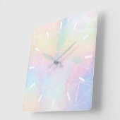 パステル色幾何学 スクエア壁時計 (傾斜)