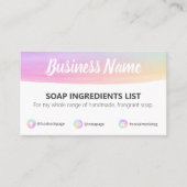 パステル色石鹸の材料 名刺 (正面)