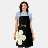 パステル花とカスタム文字 エプロン (着用した状態)