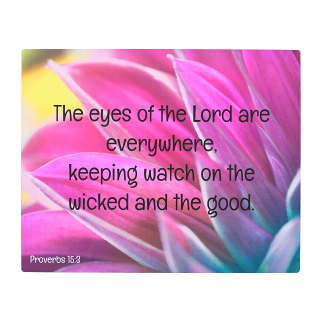 パステル花びら箴言15:3メタルウォールアート メタルプリント (正面)