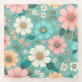 パステル花びら ガラスコースター (正面)