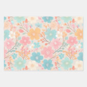 パステル花柄 ラッピングペーパーシート (正面)
