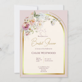 パステル花模様ブライダルシャワー招待 招待状